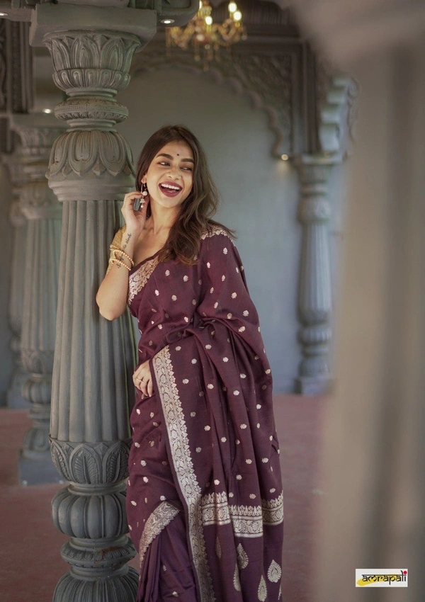 Azorte Fashion  Azorte Trendz Soft Lilan Slab Saree with Rich Pallu & Jacquard Work – Elegant & Stylish - Color 6