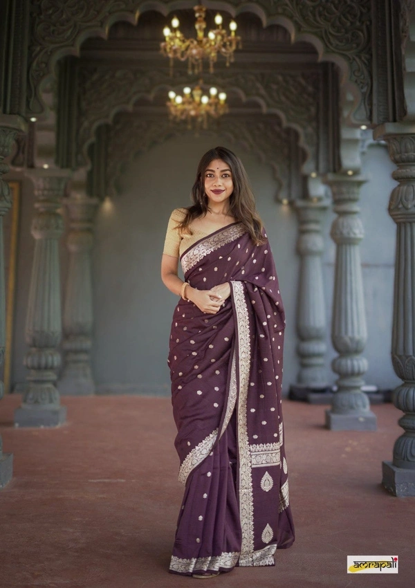 Azorte Fashion  Azorte Trendz Soft Lilan Slab Saree with Rich Pallu & Jacquard Work – Elegant & Stylish - Color 6