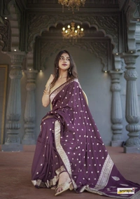 Azorte Fashion  Azorte Trendz Soft Lilan Slab Saree with Rich Pallu & Jacquard Work – Elegant & Stylish - Color 6