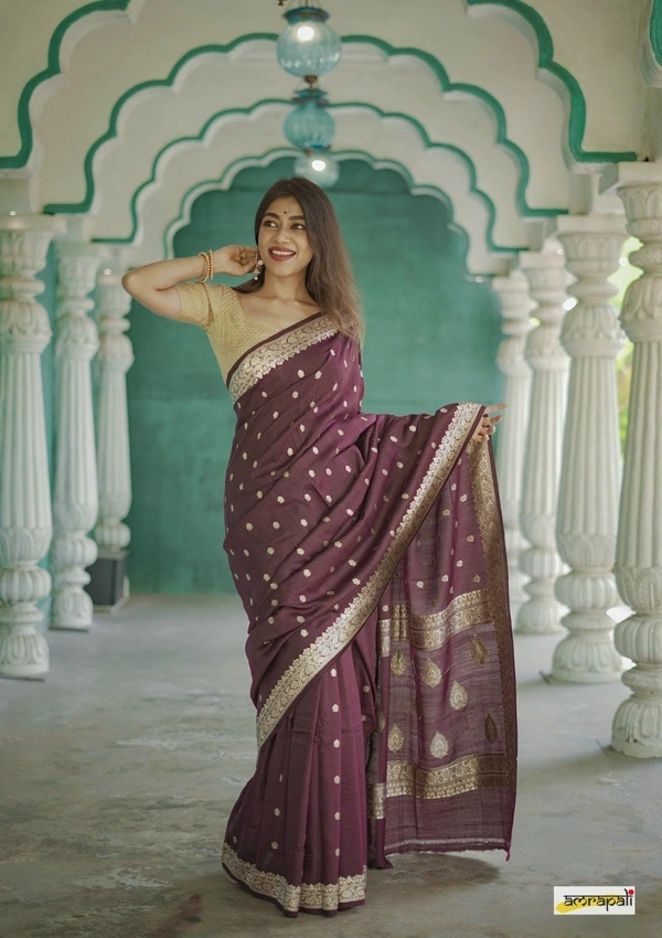 Azorte Fashion  Azorte Trendz Soft Lilan Slab Saree with Rich Pallu & Jacquard Work – Elegant & Stylish - Color 6