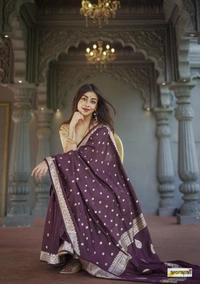 Azorte Fashion  Azorte Trendz Soft Lilan Slab Saree with Rich Pallu & Jacquard Work – Elegant & Stylish - Color 6
