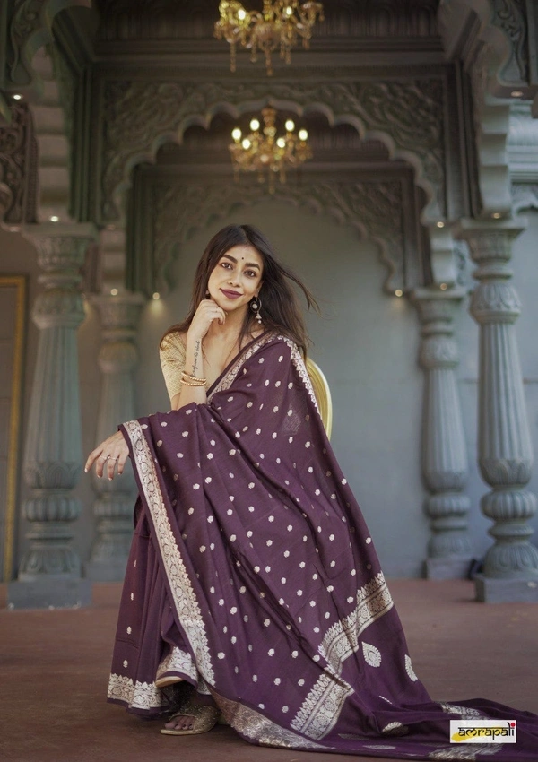 Azorte Fashion  Azorte Trendz Soft Lilan Slab Saree with Rich Pallu & Jacquard Work – Elegant & Stylish - Color 6