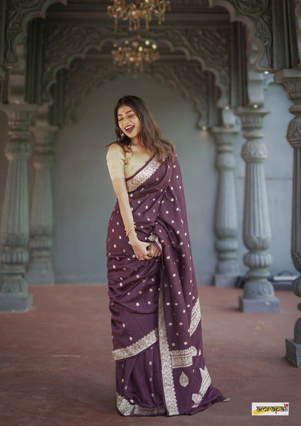 Azorte Fashion  Azorte Trendz Soft Lilan Slab Saree with Rich Pallu & Jacquard Work – Elegant & Stylish - Color 6