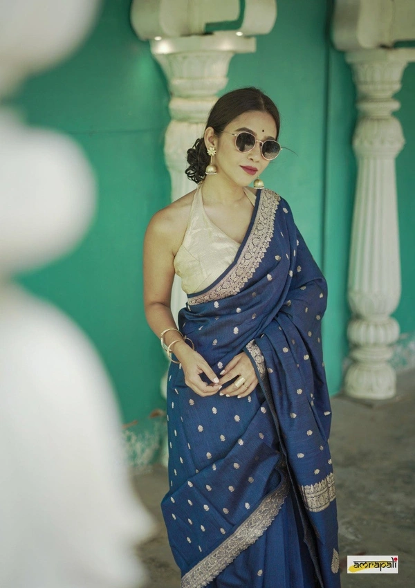 Azorte Fashion  Azorte Trendz Soft Lilan Slab Saree with Rich Pallu & Jacquard Work – Elegant & Stylish - Color 5