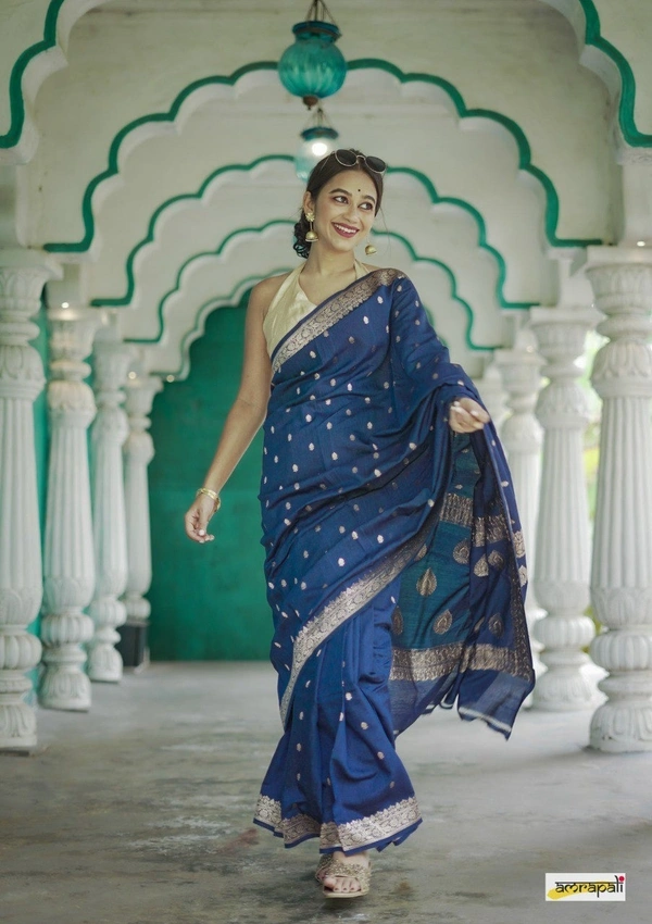 Azorte Fashion  Azorte Trendz Soft Lilan Slab Saree with Rich Pallu & Jacquard Work – Elegant & Stylish - Color 5