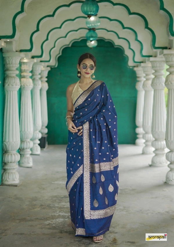 Azorte Fashion  Azorte Trendz Soft Lilan Slab Saree with Rich Pallu & Jacquard Work – Elegant & Stylish - Color 5