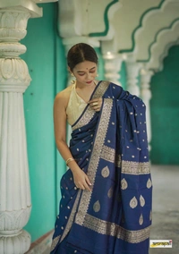 Azorte Fashion  Azorte Trendz Soft Lilan Slab Saree with Rich Pallu & Jacquard Work – Elegant & Stylish - Color 5