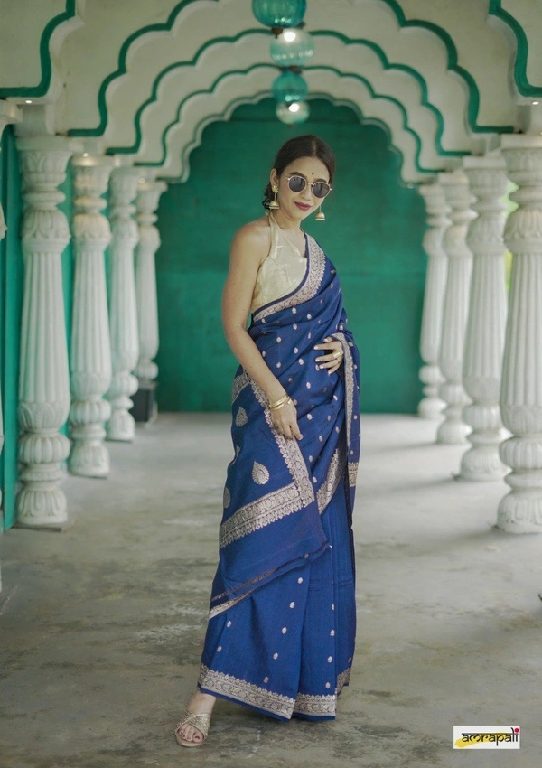 Azorte Fashion  Azorte Trendz Soft Lilan Slab Saree with Rich Pallu & Jacquard Work – Elegant & Stylish - Color 5