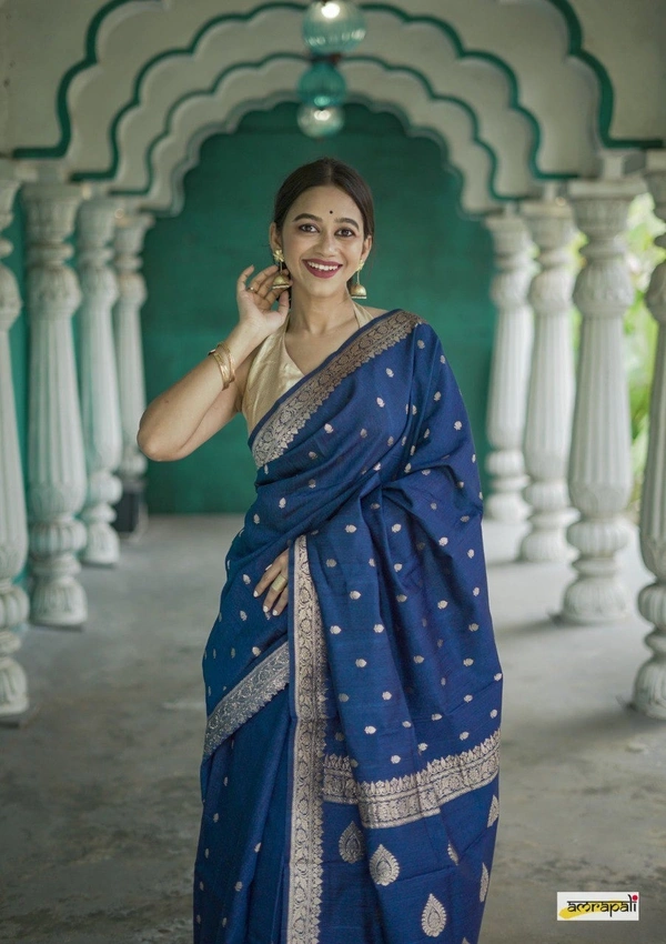 Azorte Fashion  Azorte Trendz Soft Lilan Slab Saree with Rich Pallu & Jacquard Work – Elegant & Stylish - Color 5