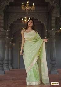 Azorte Fashion  Azorte Trendz Soft Lilan Slab Saree with Rich Pallu & Jacquard Work – Elegant & Stylish - Color 4