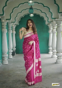 Azorte Fashion  Azorte Trendz Soft Lilan Slab Saree with Rich Pallu & Jacquard Work – Elegant & Stylish - Color 3