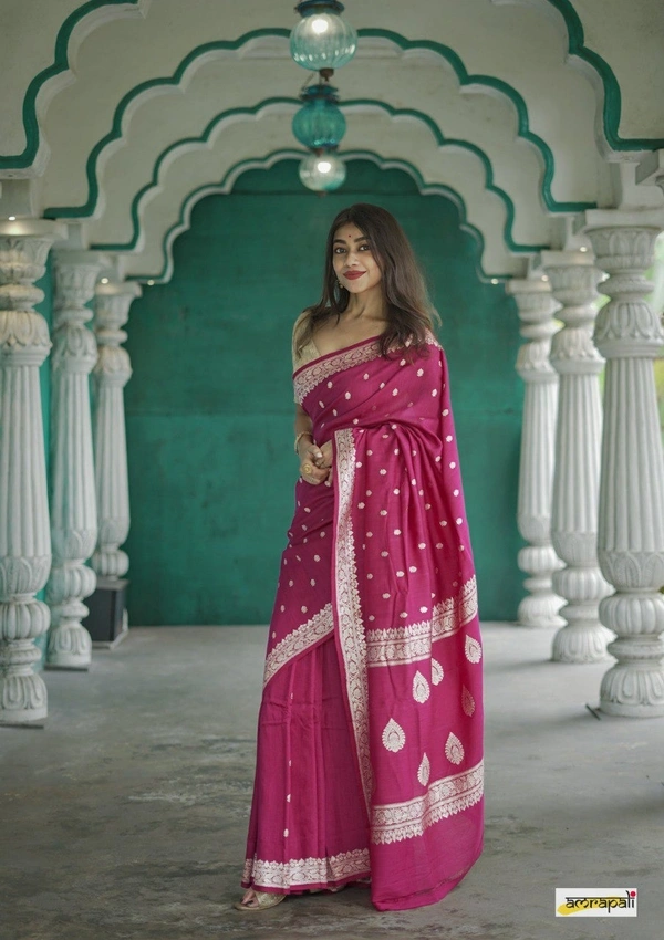 Azorte Fashion  Azorte Trendz Soft Lilan Slab Saree with Rich Pallu & Jacquard Work – Elegant & Stylish - Color 3