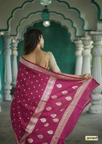 Azorte Fashion  Azorte Trendz Soft Lilan Slab Saree with Rich Pallu & Jacquard Work – Elegant & Stylish - Color 3