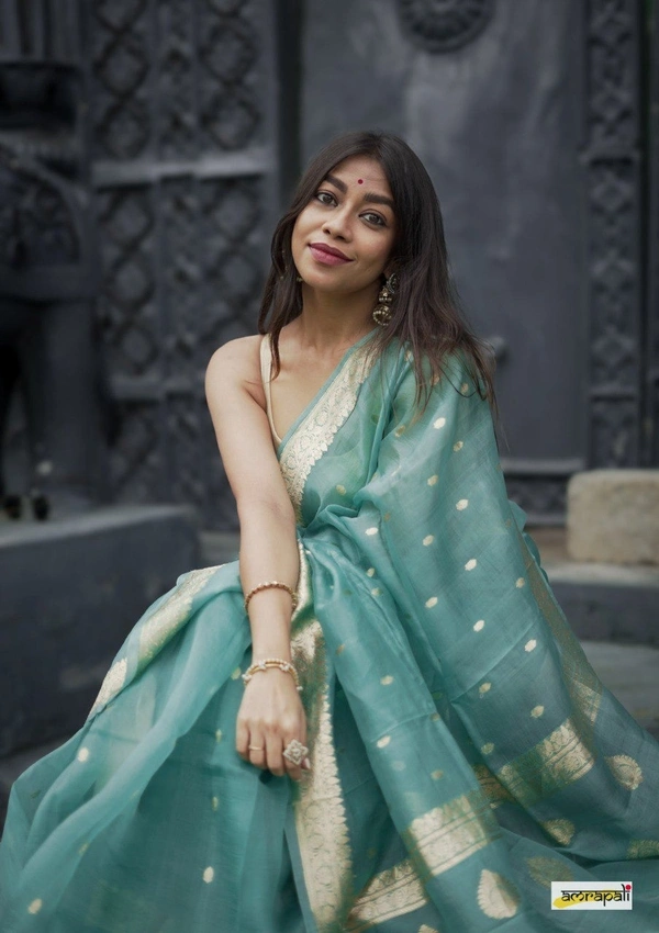 Azorte Fashion  Azorte Trendz Soft Lilan Slab Saree with Rich Pallu & Jacquard Work – Elegant & Stylish - Color 2