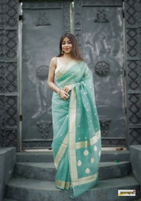 Azorte Fashion  Azorte Trendz Soft Lilan Slab Saree with Rich Pallu & Jacquard Work – Elegant & Stylish - Color 2