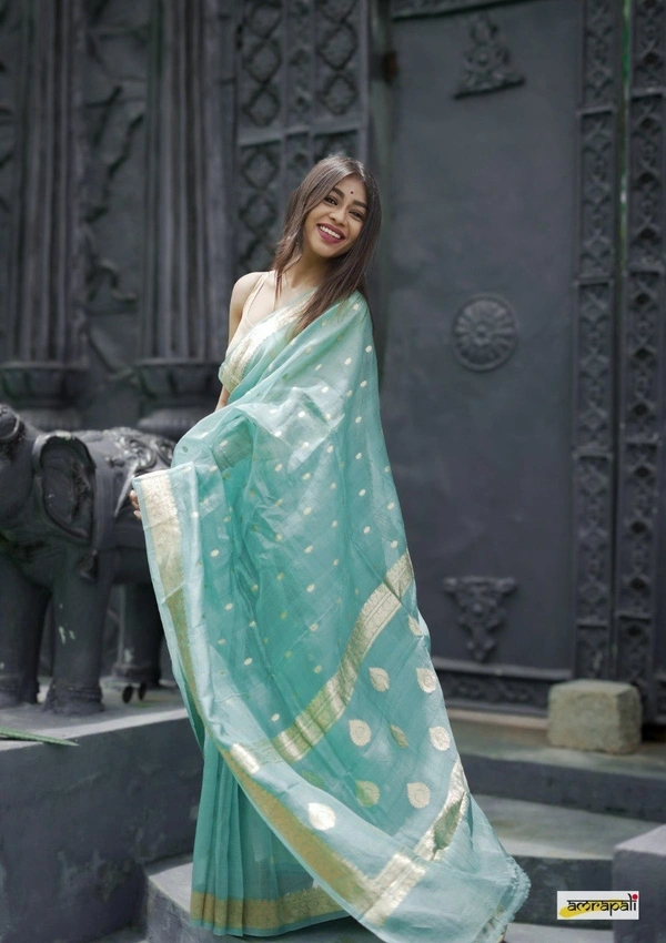 Azorte Fashion  Azorte Trendz Soft Lilan Slab Saree with Rich Pallu & Jacquard Work – Elegant & Stylish - Color 2
