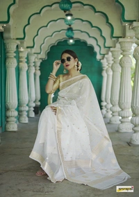 Azorte Fashion  Azorte Trendz Soft Lilan Slab Saree with Rich Pallu & Jacquard Work – Elegant & Stylish - Color 1
