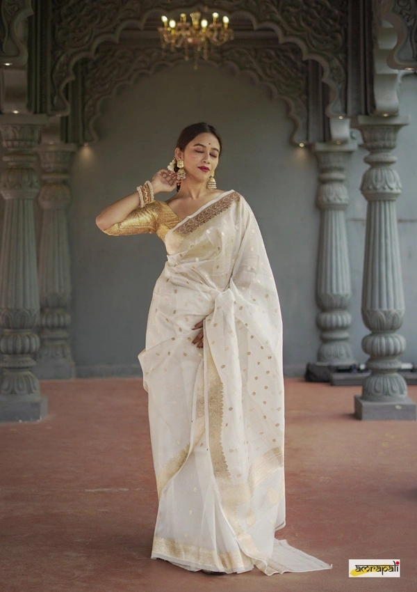 Azorte Fashion  Azorte Trendz Soft Lilan Slab Saree with Rich Pallu & Jacquard Work – Elegant & Stylish - Color 1