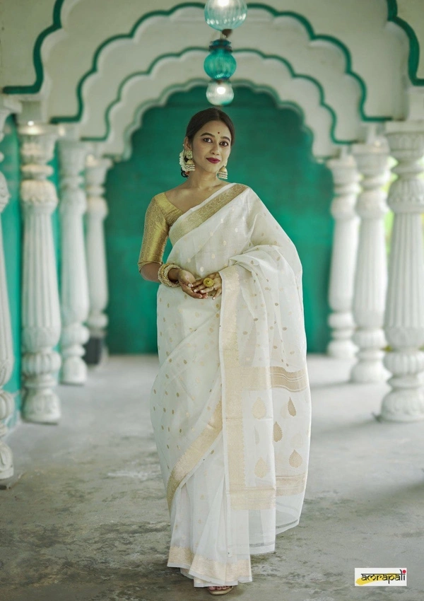 Azorte Fashion  Azorte Trendz Soft Lilan Slab Saree with Rich Pallu & Jacquard Work – Elegant & Stylish - Color 1