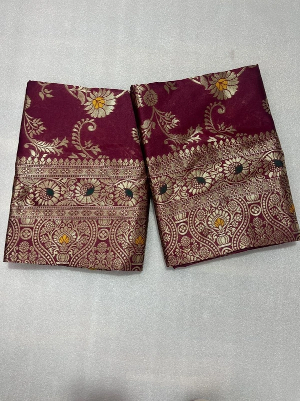 Azorte Fashion Azorte Banarasi Soft Silk Saree – Elegant Zari Work & Jacquard Weave