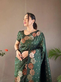 Azorte Fashion Azorte Banarasi Soft Silk Saree with Zari Work & Brocade Blouse – Elegant Traditional Wear - Color 5