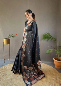 Azorte Fashion Azorte Banarasi Soft Silk Saree with Zari Work & Brocade Blouse – Elegant Traditional Wear - Color 3