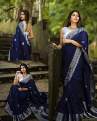Azorte Fashion Buy Soft Lichi Silk Saree – Rich Pallu & Jacquard Work | Premium Quality - Color 2