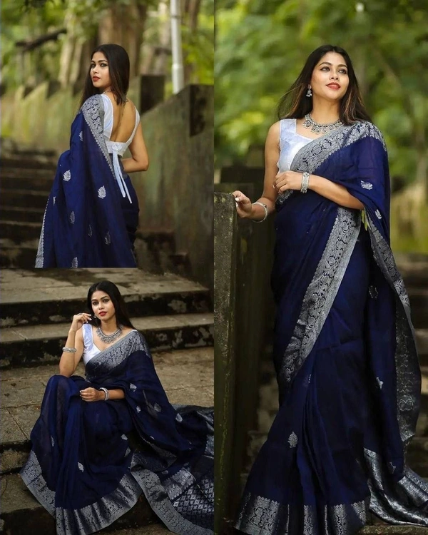 Azorte Fashion Buy Soft Lichi Silk Saree – Rich Pallu & Jacquard Work | Premium Quality - Color 2