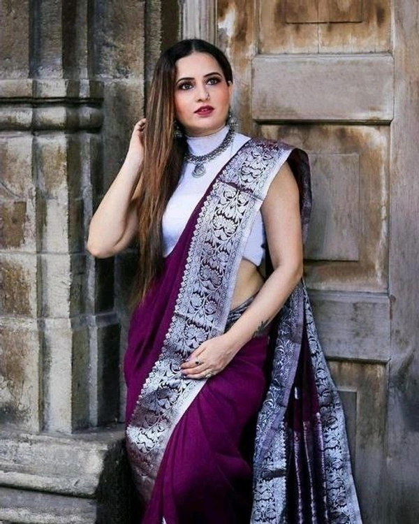 Azorte Fashion Buy Soft Lichi Silk Saree – Rich Pallu & Jacquard Work | Premium Quality - Color 1