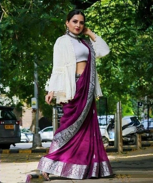 Azorte Fashion Buy Soft Lichi Silk Saree – Rich Pallu & Jacquard Work | Premium Quality - Color 1