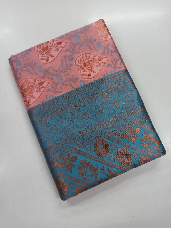 Azorte Fashion Banarasi Soft Lichi Silk Saree – Rich Pallu & Jacquard Work | Premium Quality
