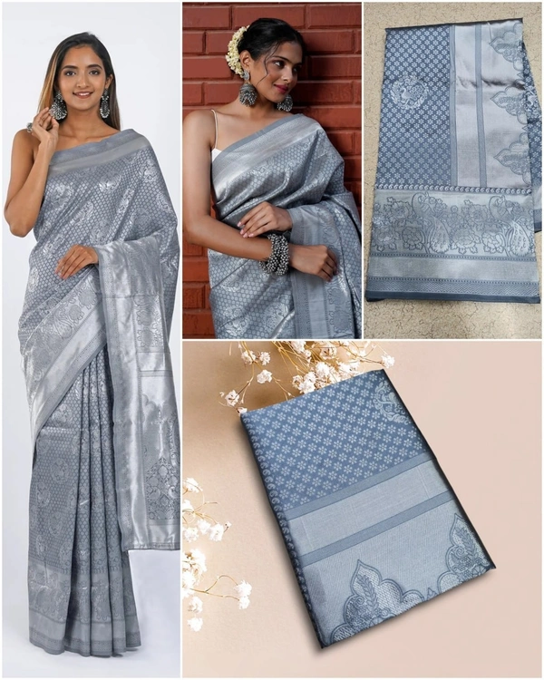 Azorte Fashion Soft Lichi Silk Saree with Rich Pallu & Jacquard Work | Premium Ethnic Wear