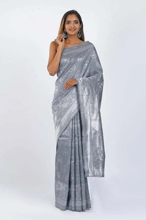 Azorte Fashion Soft Lichi Silk Saree with Rich Pallu & Jacquard Work | Premium Ethnic Wear