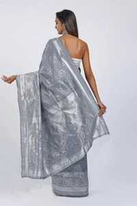 Azorte Fashion Soft Lichi Silk Saree with Rich Pallu & Jacquard Work | Premium Ethnic Wear