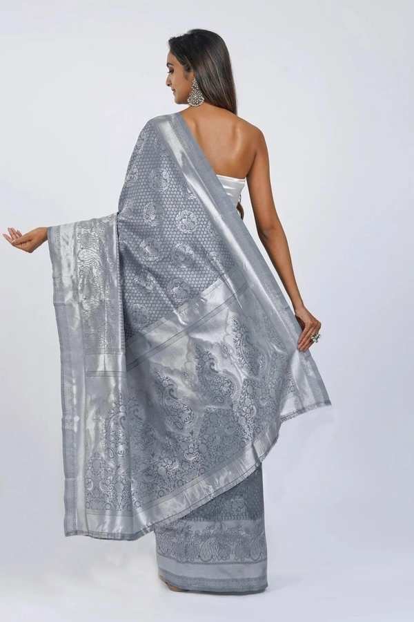 Azorte Fashion Soft Lichi Silk Saree with Rich Pallu & Jacquard Work | Premium Ethnic Wear