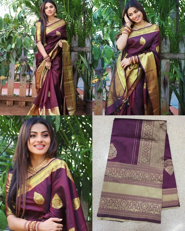 Azorte Fashion Soft Lichi Silk Saree with Rich Pallu & Jacquard Work | Premium Ethnic Wear