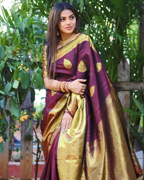 Azorte Fashion Soft Lichi Silk Saree with Rich Pallu & Jacquard Work | Premium Ethnic Wear