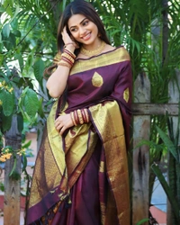 Azorte Fashion Soft Lichi Silk Saree with Rich Pallu & Jacquard Work | Premium Ethnic Wear
