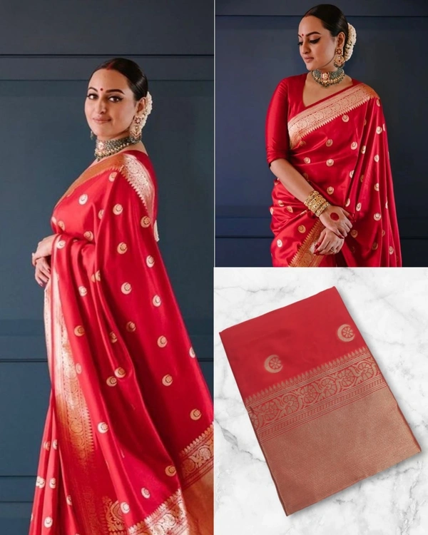 Azorte Fashion Soft Lichi Silk Saree with Rich Pallu & Jacquard Work | Premium Ethnic Wear