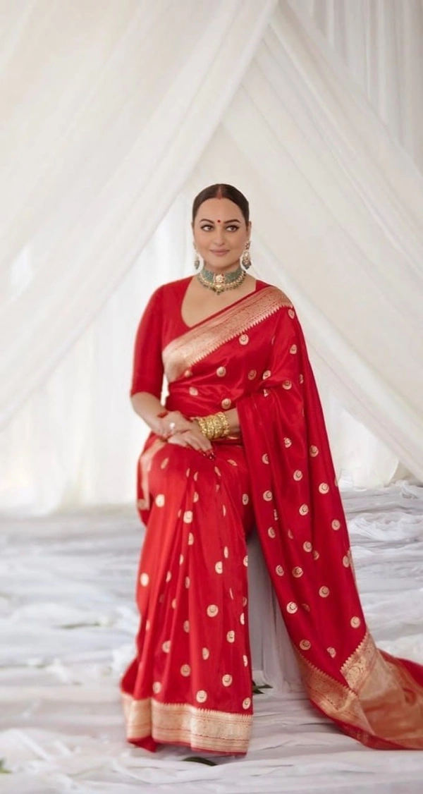 Azorte Fashion Soft Lichi Silk Saree with Rich Pallu & Jacquard Work | Premium Ethnic Wear