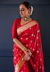 Azorte Fashion Soft Lichi Silk Saree with Rich Pallu & Jacquard Work | Premium Ethnic Wear