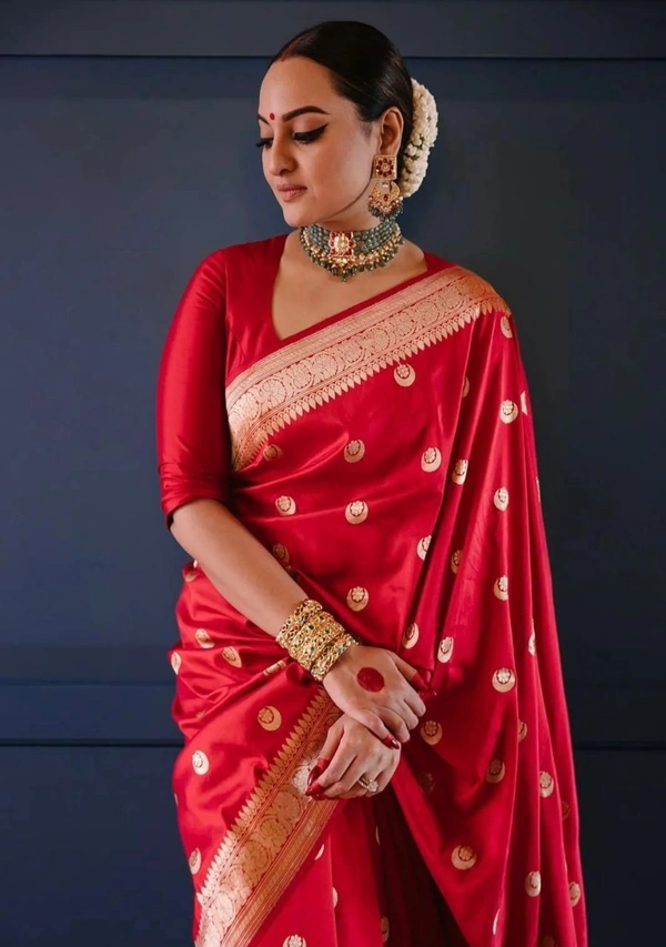 Azorte Fashion Soft Lichi Silk Saree with Rich Pallu & Jacquard Work | Premium Ethnic Wear