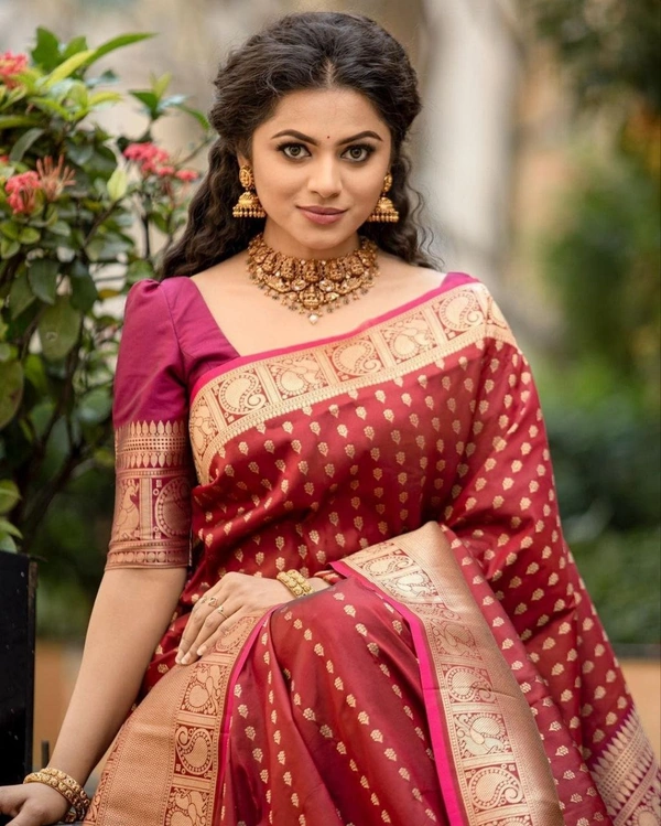 Azorte Fashion Soft Lichi Silk Saree with Rich Pallu & Jacquard Work | Premium Ethnic Wear