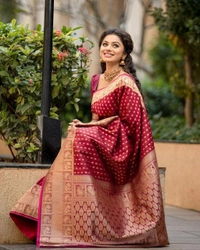 Azorte Fashion Soft Lichi Silk Saree with Rich Pallu & Jacquard Work | Premium Ethnic Wear