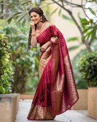 Azorte Fashion Soft Lichi Silk Saree with Rich Pallu & Jacquard Work | Premium Ethnic Wear