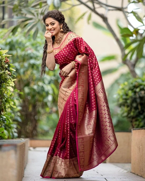 Azorte Fashion Soft Lichi Silk Saree with Rich Pallu & Jacquard Work | Premium Ethnic Wear
