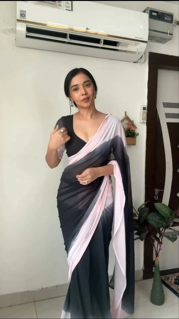 Azorte Fashion Latest Ready-to-Wear Georgette Saree – Digital Print & Premium Quality