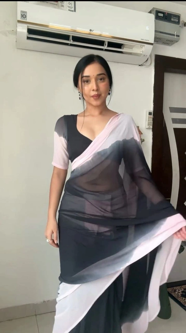 Azorte Fashion Latest Ready-to-Wear Georgette Saree – Digital Print & Premium Quality