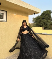 Azorte Fashion Trending Designer Lehenga – Faux Georgette with Heavy Embroidery & Sequins Work