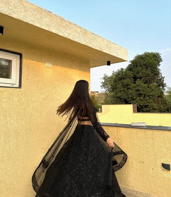 Azorte Fashion Trending Designer Lehenga – Faux Georgette with Heavy Embroidery & Sequins Work